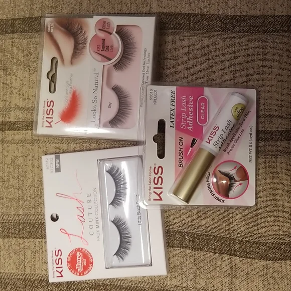 2 pairs eyelashes and lash adhesive. Never opened. KISS brand. - Picture 2 of 5